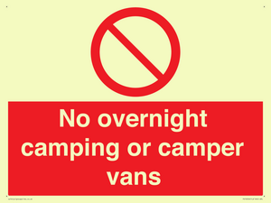 No overnight camping or camper vans